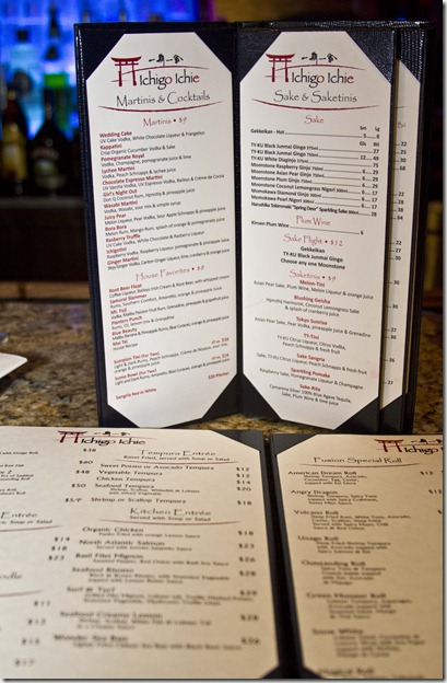 restaurant sushi and liquor menus
