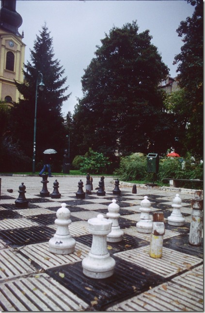 Giant chess set in Sarajevo