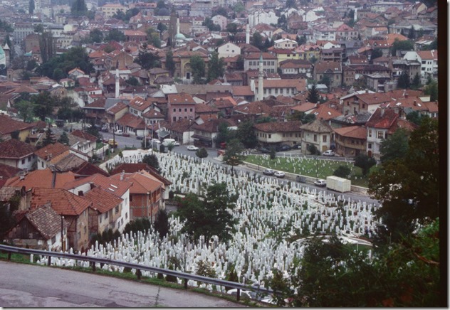 cemetery in sarajevo, but a horrible photo of it