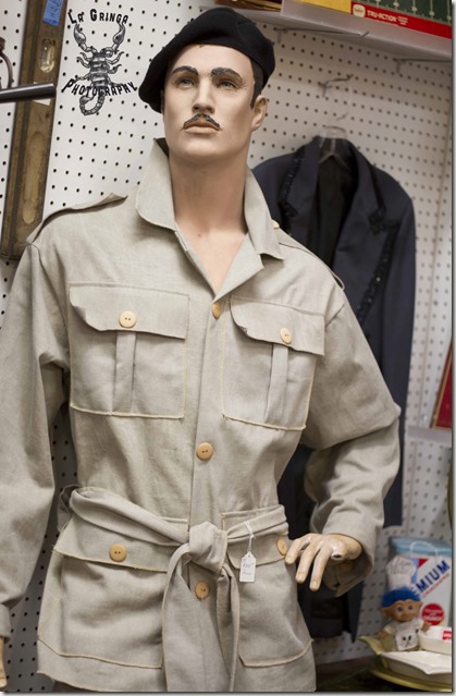 lifesize male mannequin, male statue in military uniform and beret, life size man
