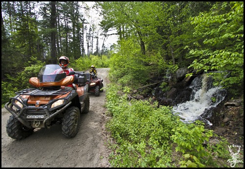 atv, trails, ontario quad trails, atv in woods, mattawa, ontario, northern ontario, canada, waterfall, landscape, riding in woods, forest